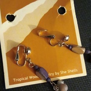 Island tropics clip dangle earrings